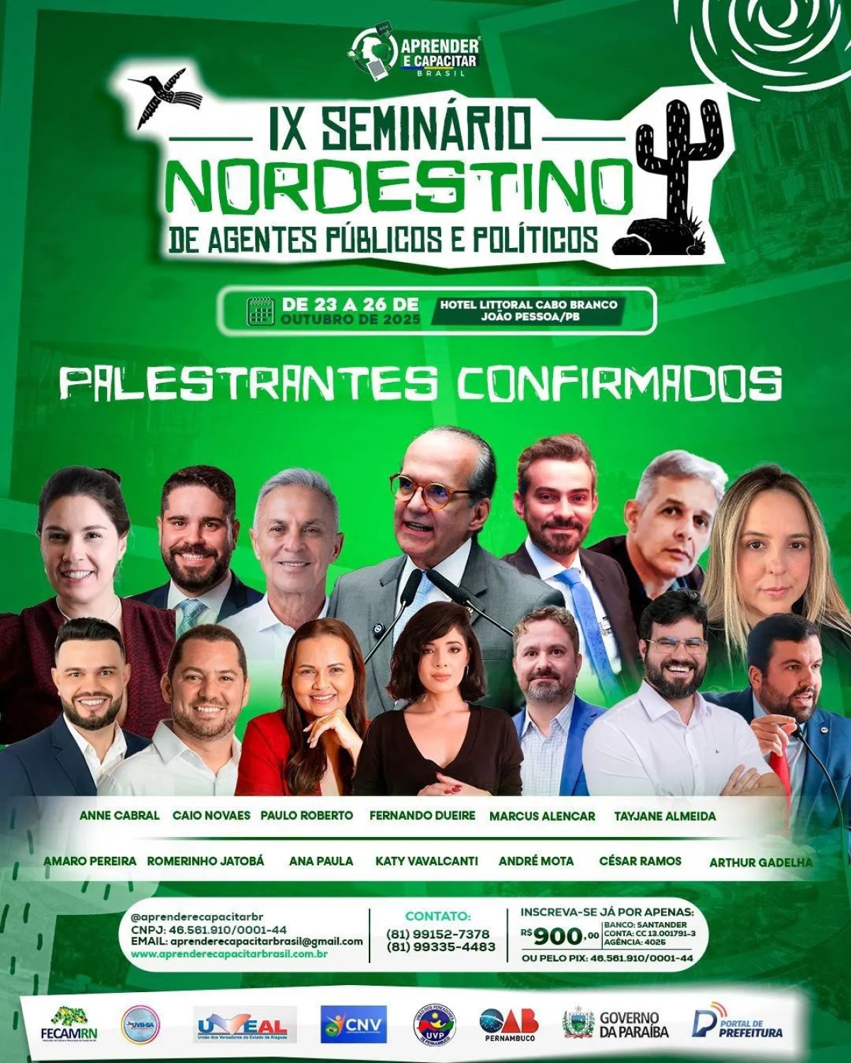 João Pessoa se prepara para receber o IX Seminário Nordestino de Agentes Públicos e Políticos com a presença de mais de 500 vereadores da região