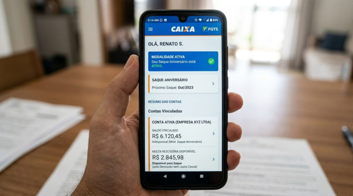 Trabalhador adere ao saque-aniversário achando que poderá retirar todo o FGTS se for demitido, mas saldo continua na conta