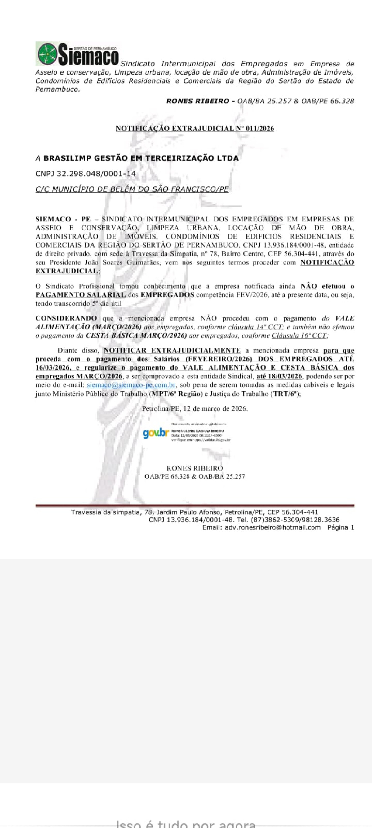 Garis paralisam atividades em Belém do São Francisco por falta de pagamento