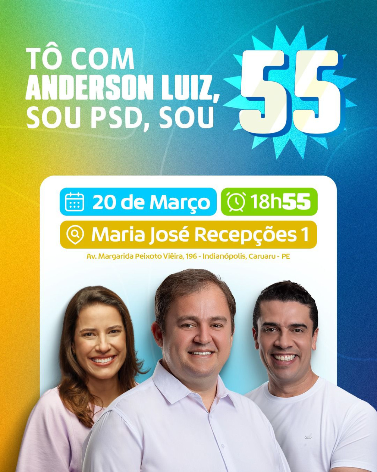 Filiação de Anderson Luiz ao PSD acontece nesta próxima sexta-feira (20)