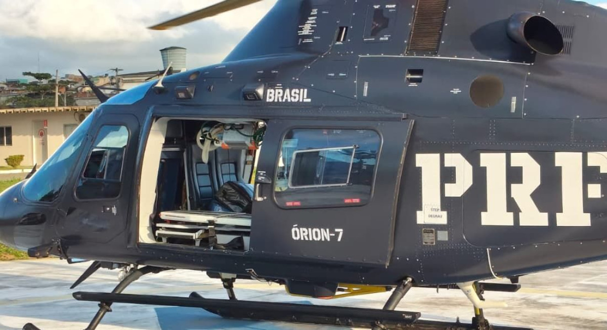 Vítima de colisão entre carro e moto em Vitória é socorrida de helicóptero da PRF para Recife