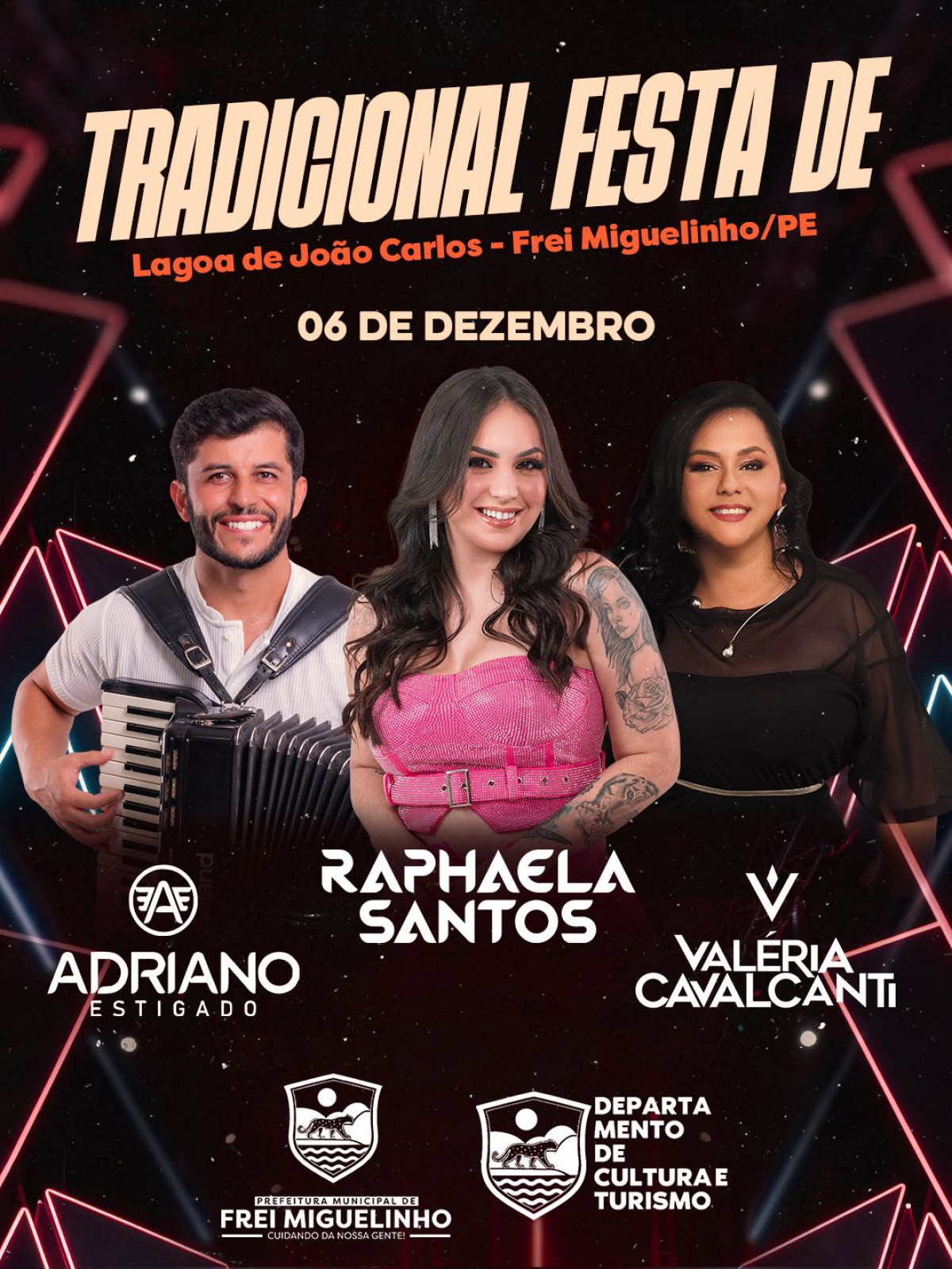 Prefeitura de Frei Miguelinho anuncia programação da Tradicional Festa de Lagoa de João Carlos 