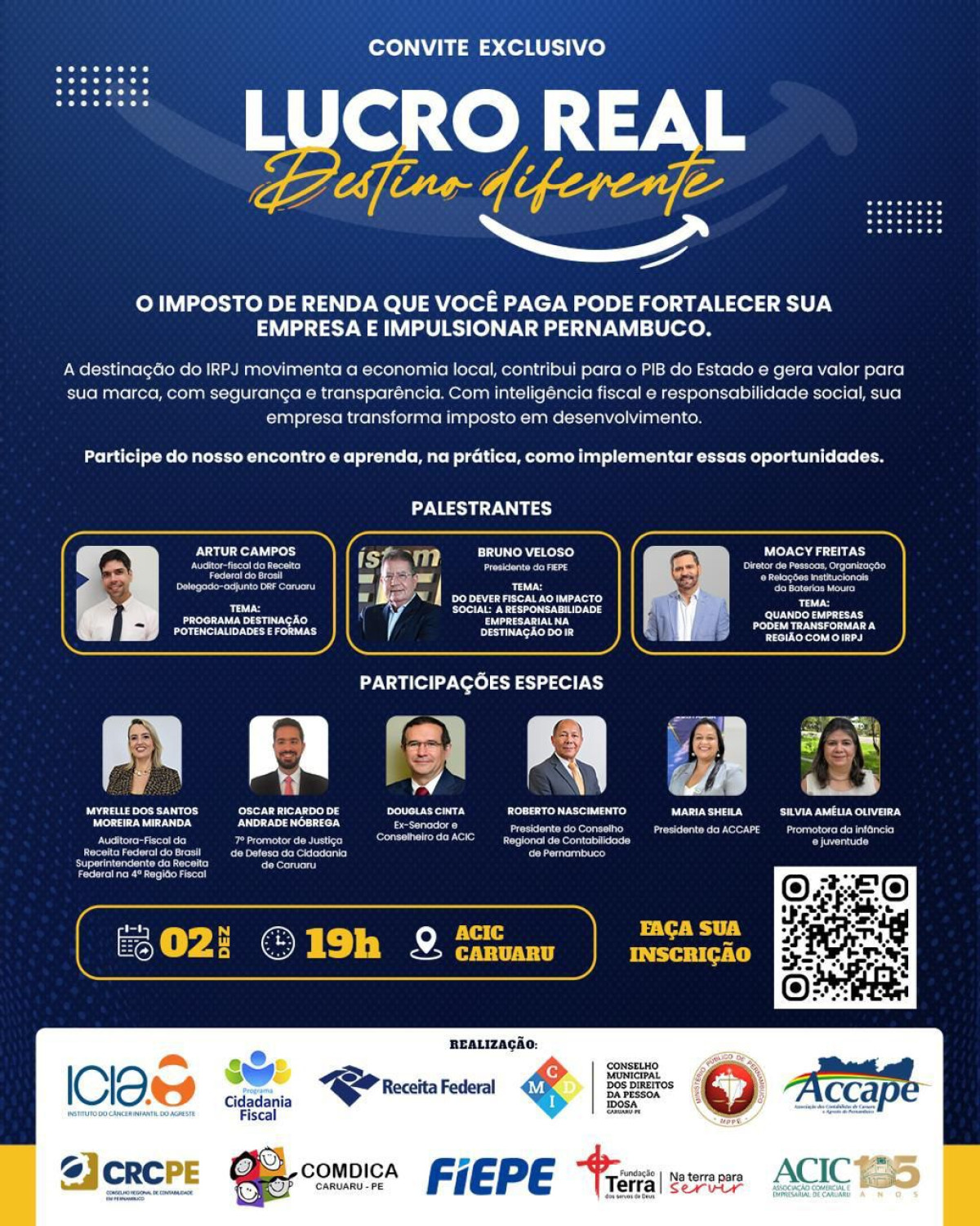 ICIA e parceiros promovem encontro estratégico em Caruaru sobre a destinação do Imposto de Renda Pessoa Jurídica