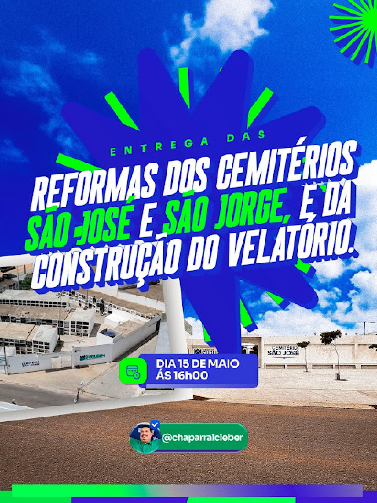 Chaparral entrega melhorias nos cemitérios e inaugura novo velatório nesta sexta