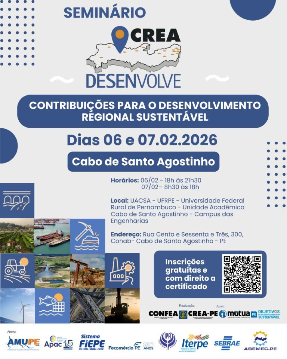 Cabo recebe o Seminário Crea Desenvolve nos dia 6 e 7 de fevereiro