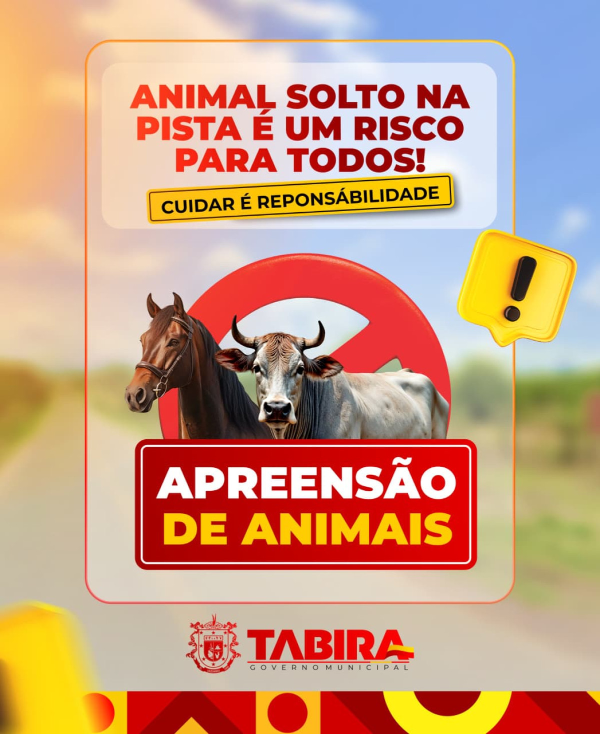 Prefeito de Tabira sanciona lei que regulamenta apreensão e destinação de animais soltos nas vias públicas