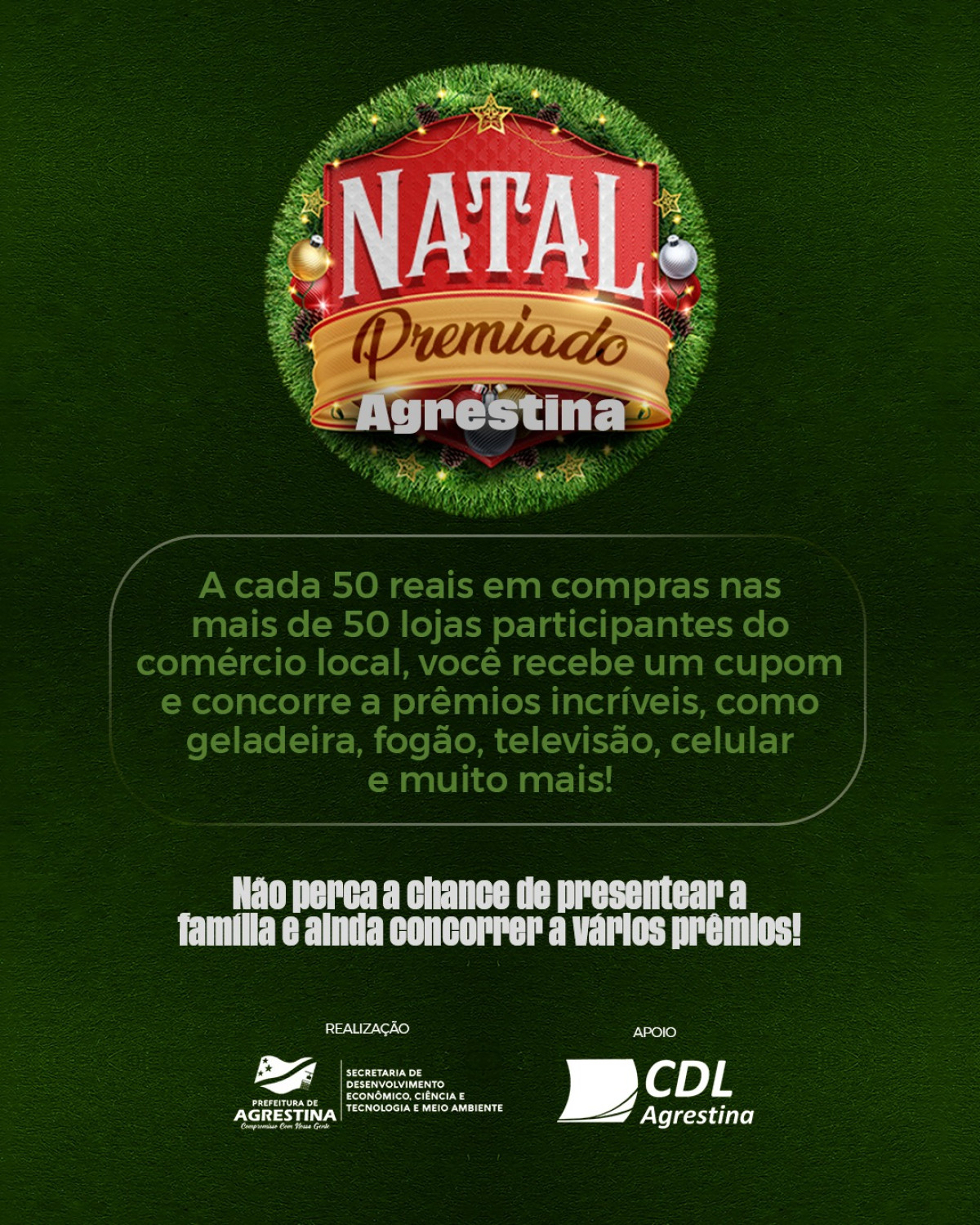 Agrestina impulsiona comércio local com a campanha Natal Premiado
