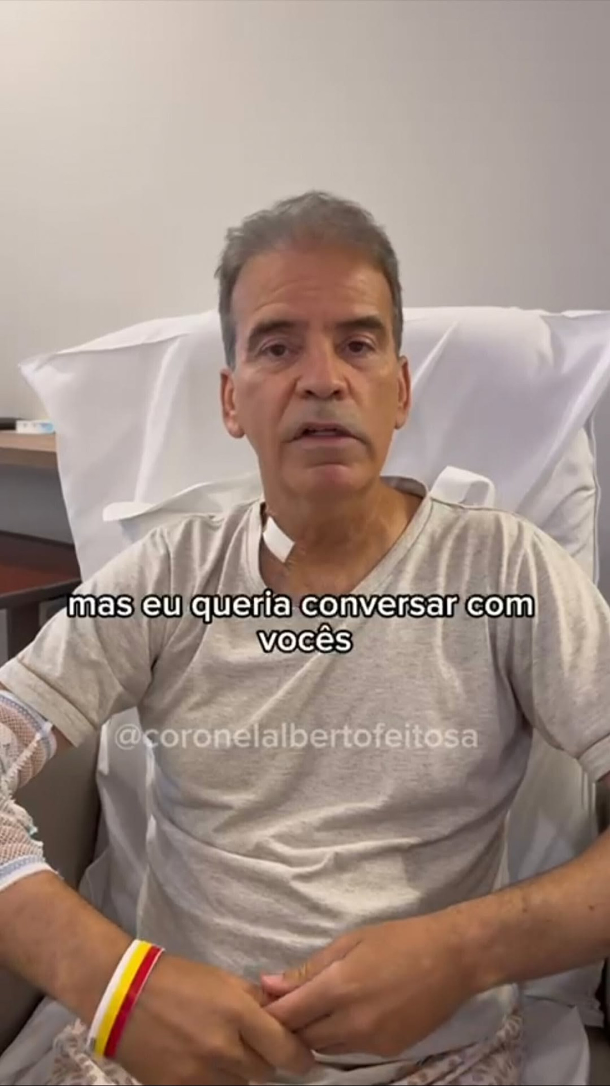 Do quarto do hospital Coronel Alberto Feitosa faz apelo por Justiça a Alexandre de Moraes